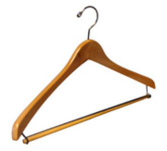 natural wood clothes hanger