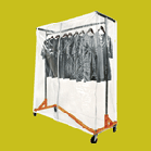 Rolling wardrobe rack with cover