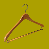 wood hanger with pant bar